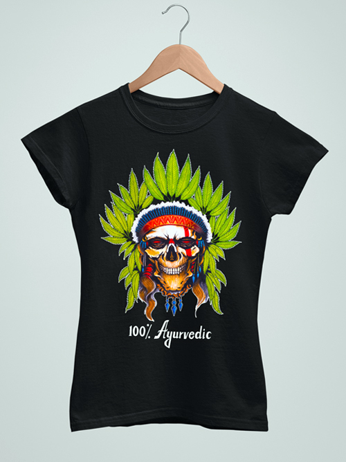 100% Ayurvedic – BonGanze Marijuana T-Shirt for Female