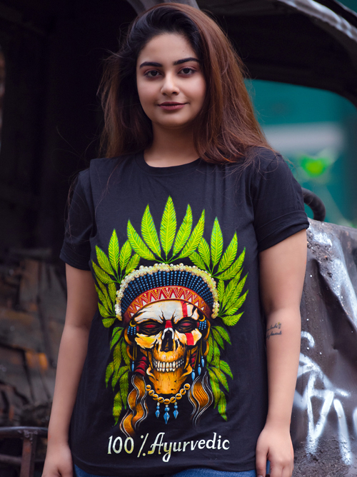 100% Ayurvedic – BonGanze Marijuana T-Shirts for Female